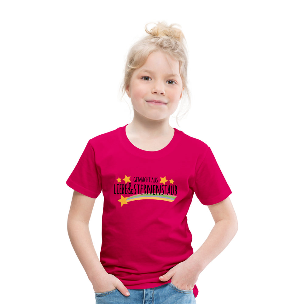 Kinder Premium T-Shirt - Gemacht aus Liebe & Sternenstaub - dunkles Pink