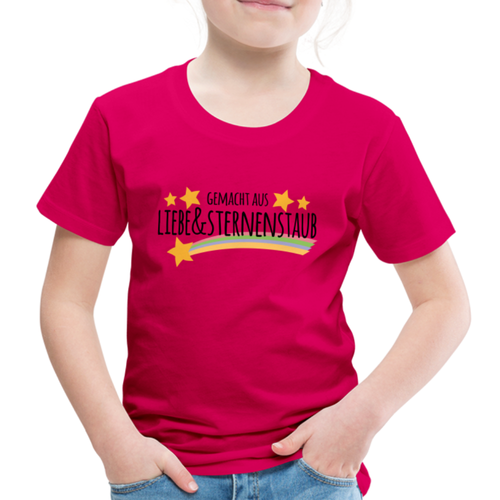 Kinder Premium T-Shirt - Gemacht aus Liebe & Sternenstaub - dunkles Pink