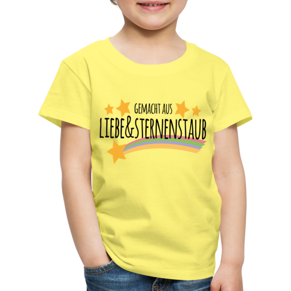 Kinder Premium T-Shirt - Gemacht aus Liebe & Sternenstaub - Gelb