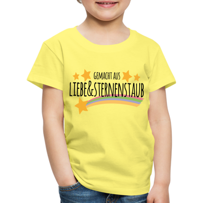 Kinder Premium T-Shirt - Gemacht aus Liebe & Sternenstaub - Gelb