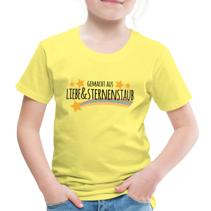 Kinder Premium T-Shirt - Gemacht aus Liebe & Sternenstaub - Gelb