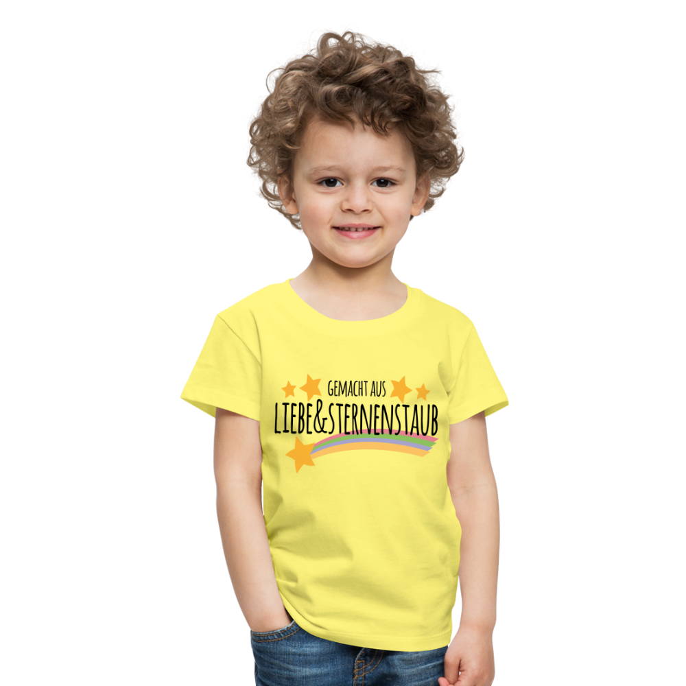 Kinder Premium T-Shirt - Gemacht aus Liebe & Sternenstaub - Gelb