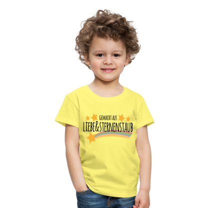 Kinder Premium T-Shirt - Gemacht aus Liebe & Sternenstaub - Gelb