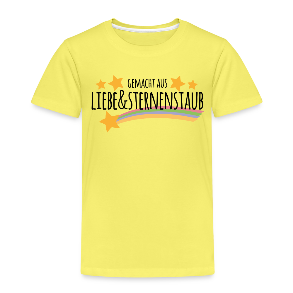 Kinder Premium T-Shirt - Gemacht aus Liebe & Sternenstaub - Gelb