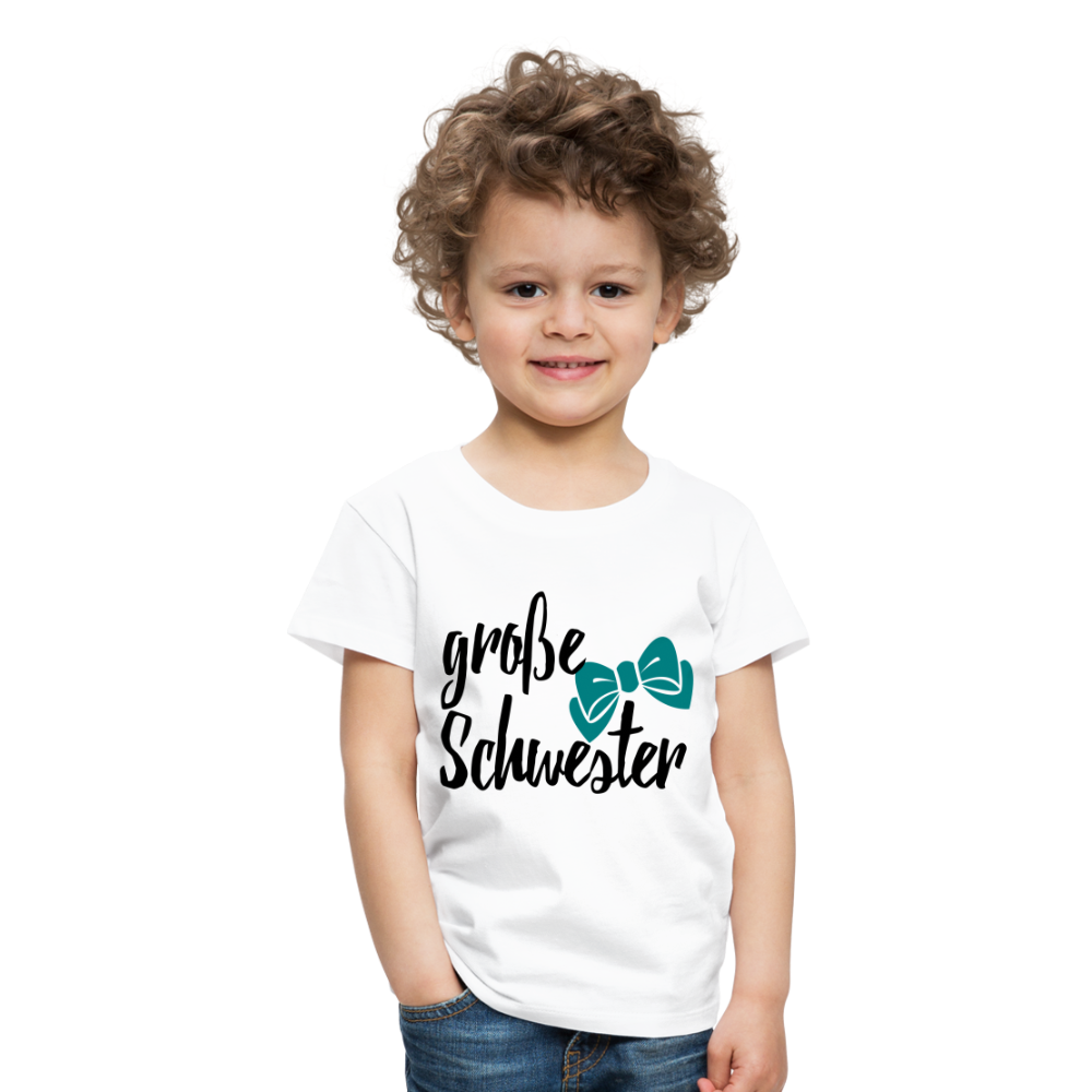 Kinder Premium T-Shirt - große Schwester Design - weiß