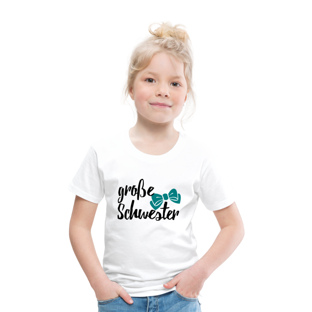 Kinder Premium T-Shirt - große Schwester Design - weiß