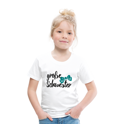 Kinder Premium T-Shirt - große Schwester Design - weiß