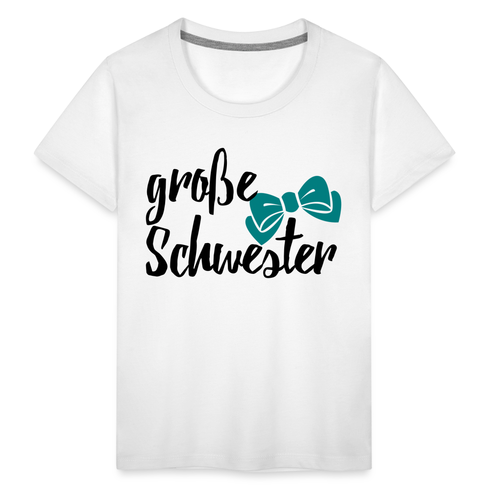 Kinder Premium T-Shirt - große Schwester Design - weiß