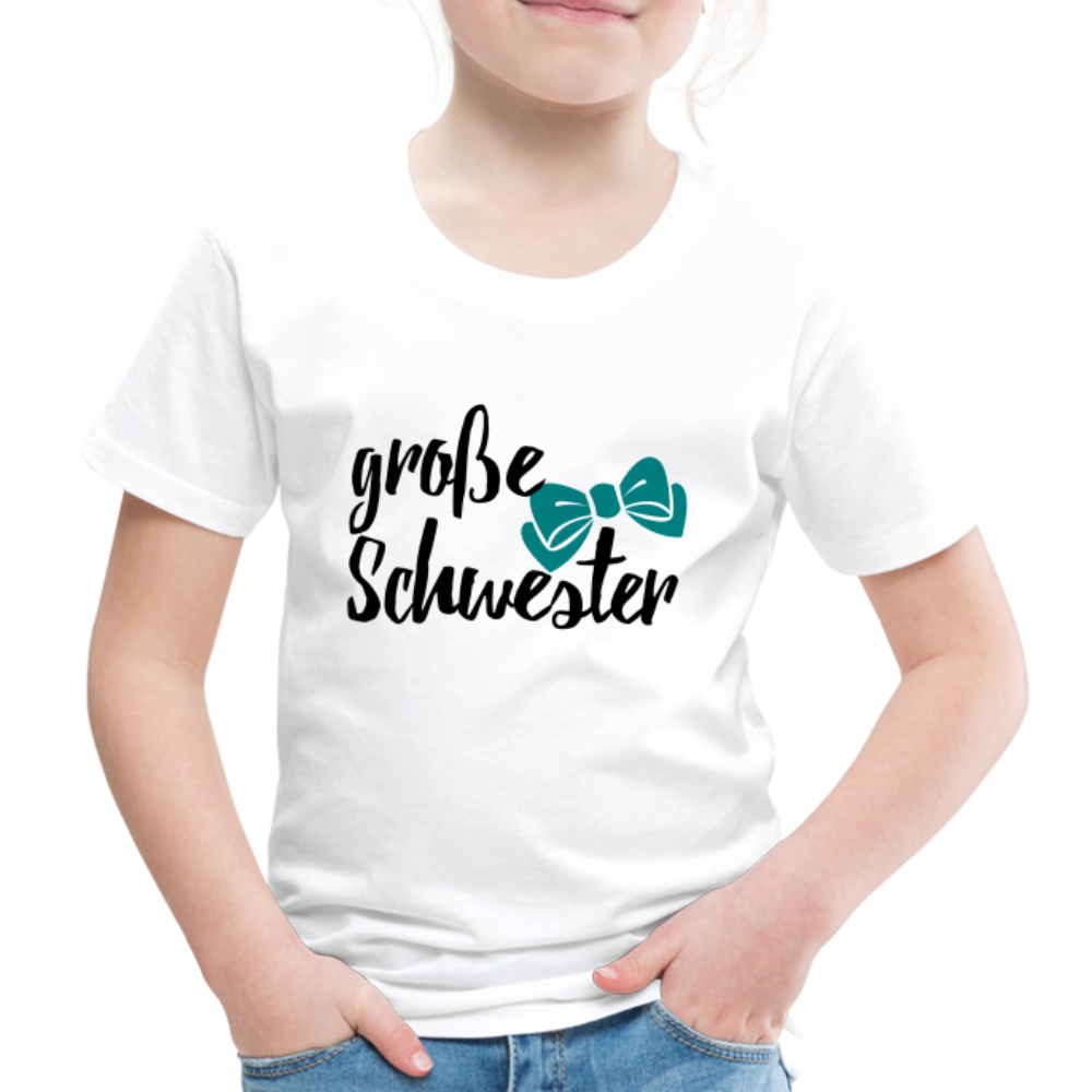 Kinder Premium T-Shirt - große Schwester Design - weiß