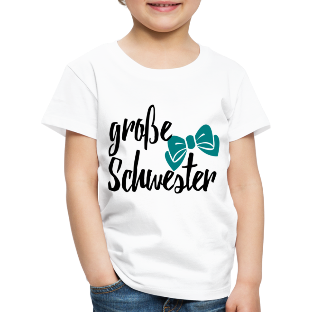 Kinder Premium T-Shirt - große Schwester Design - weiß