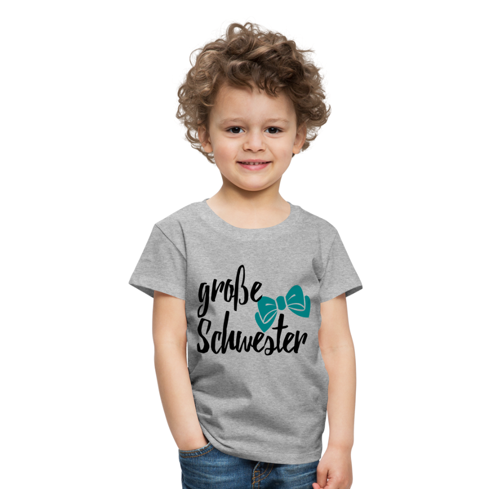 Kinder Premium T-Shirt - große Schwester Design - Grau meliert