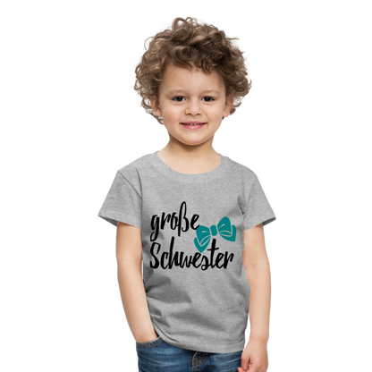 Kinder Premium T-Shirt - große Schwester Design - Grau meliert