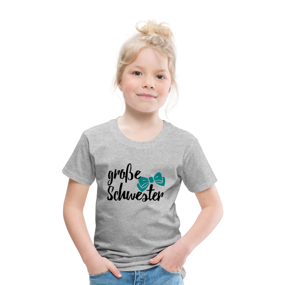 Kinder Premium T-Shirt - große Schwester Design - Grau meliert