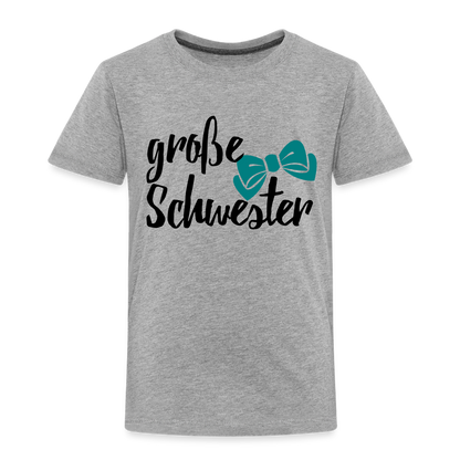 Kinder Premium T-Shirt - große Schwester Design - Grau meliert