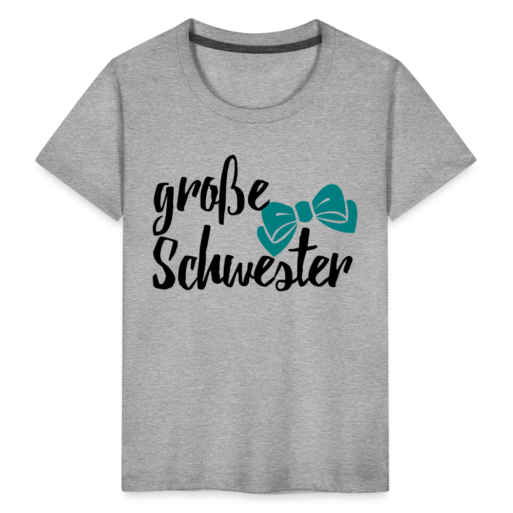 Kinder Premium T-Shirt - große Schwester Design - Grau meliert