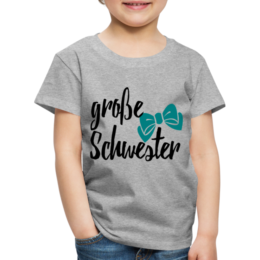 Kinder Premium T-Shirt - große Schwester Design - Grau meliert