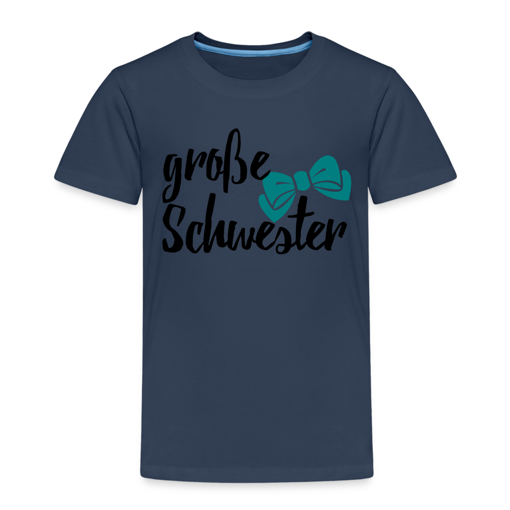 Kinder Premium T-Shirt - große Schwester Design - Navy