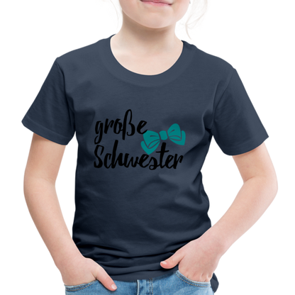 Kinder Premium T-Shirt - große Schwester Design - Navy