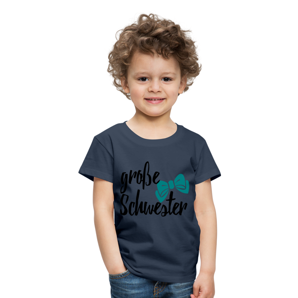 Kinder Premium T-Shirt - große Schwester Design - Navy