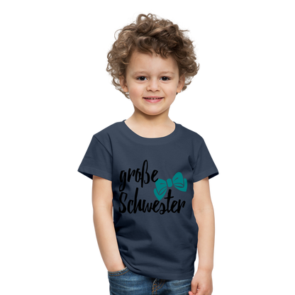 Kinder Premium T-Shirt - große Schwester Design - Navy