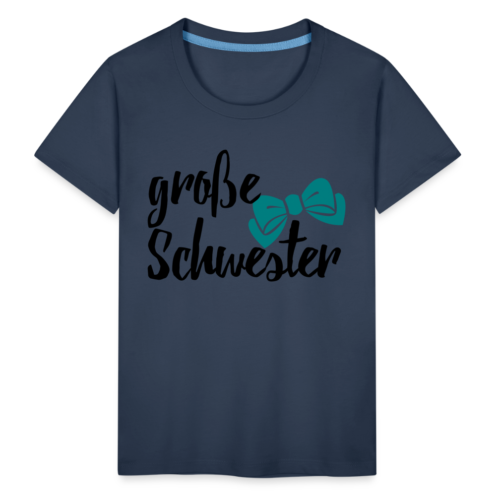 Kinder Premium T-Shirt - große Schwester Design - Navy