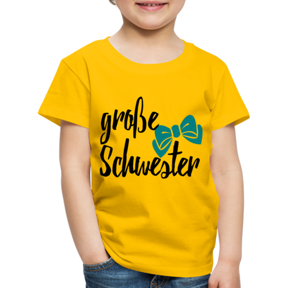 Kinder Premium T-Shirt - große Schwester Design - Sonnengelb