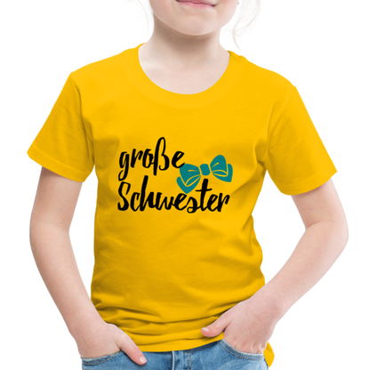 Kinder Premium T-Shirt - große Schwester Design - Sonnengelb