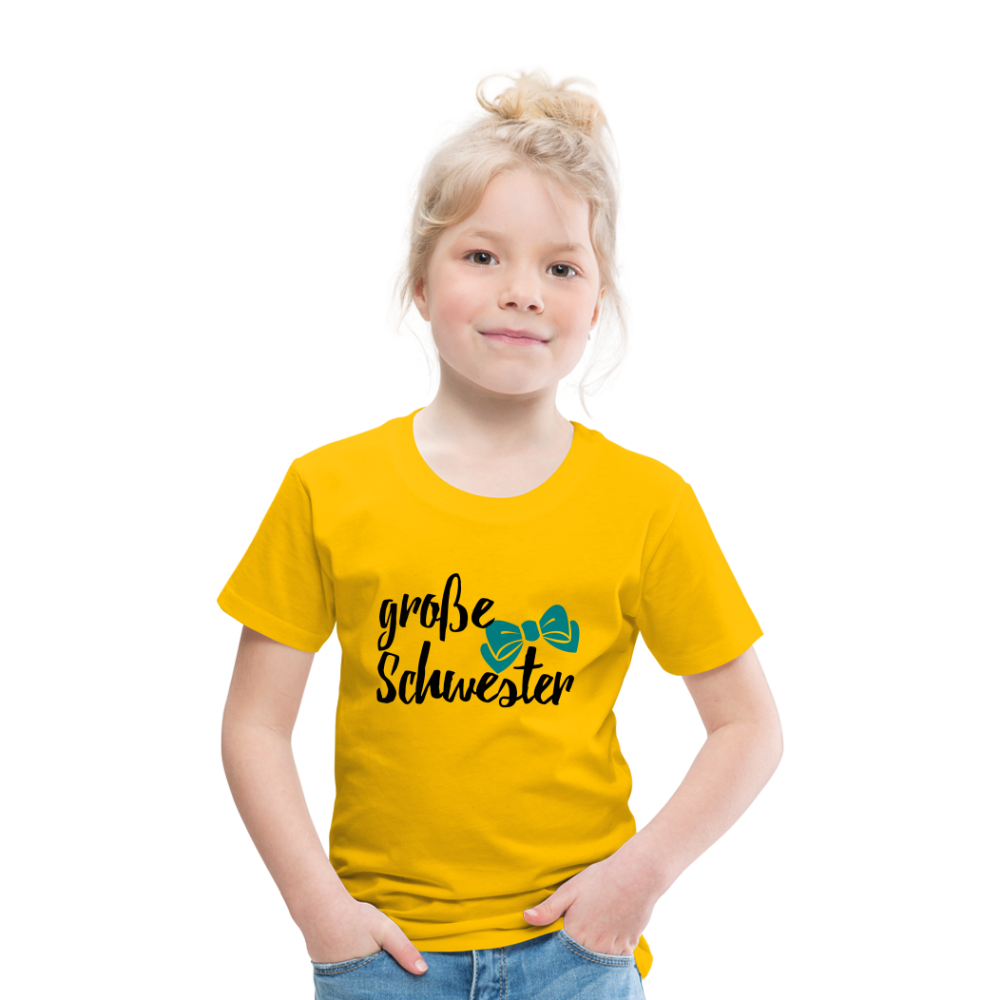 Kinder Premium T-Shirt - große Schwester Design - Sonnengelb