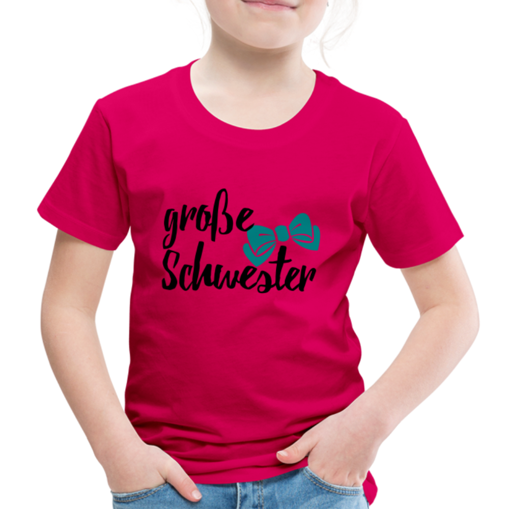 Kinder Premium T-Shirt - große Schwester Design - dunkles Pink