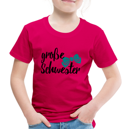 Kinder Premium T-Shirt - große Schwester Design - dunkles Pink