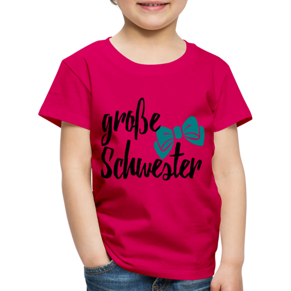 Kinder Premium T-Shirt - große Schwester Design - dunkles Pink