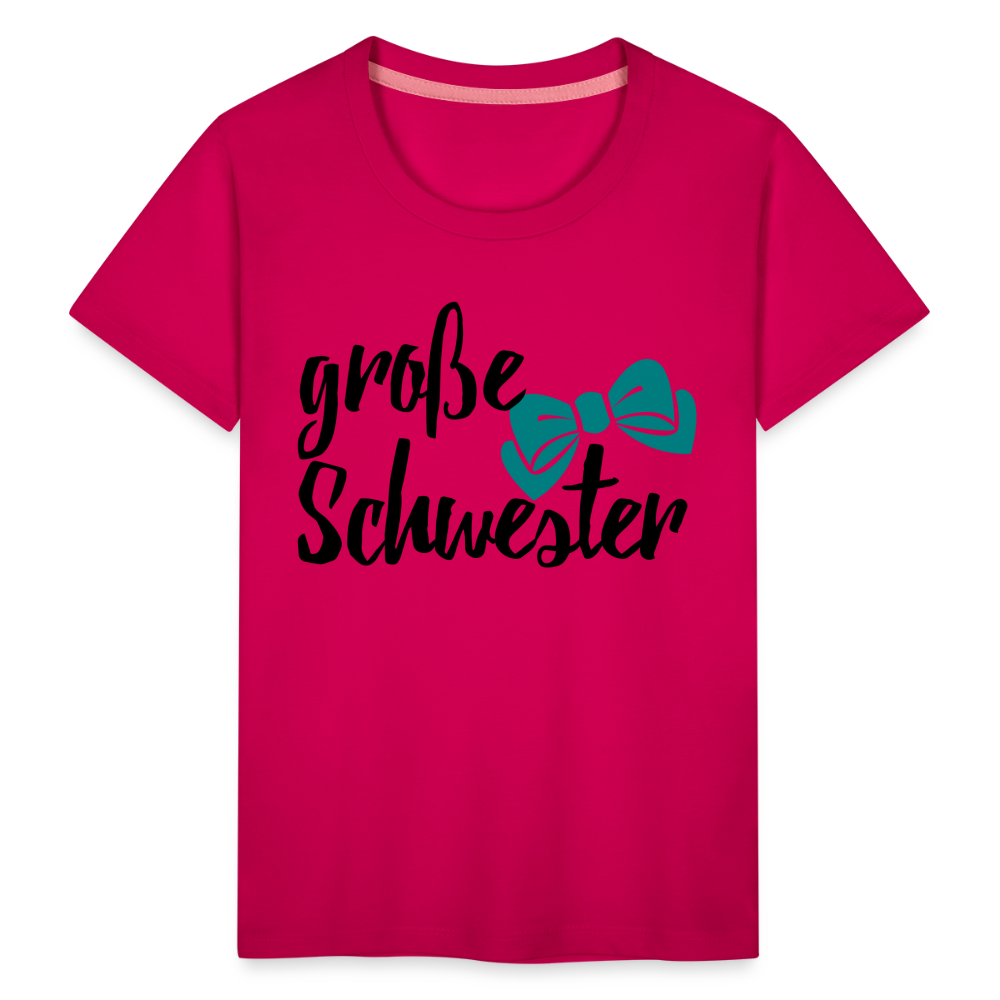 Kinder Premium T-Shirt - große Schwester Design - dunkles Pink