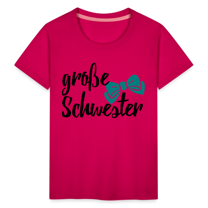 Kinder Premium T-Shirt - große Schwester Design - dunkles Pink