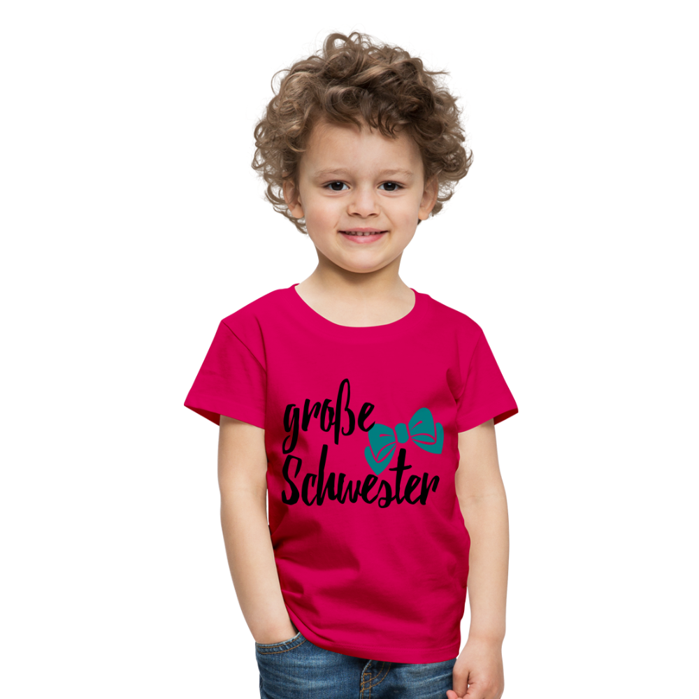 Kinder Premium T-Shirt - große Schwester Design - dunkles Pink