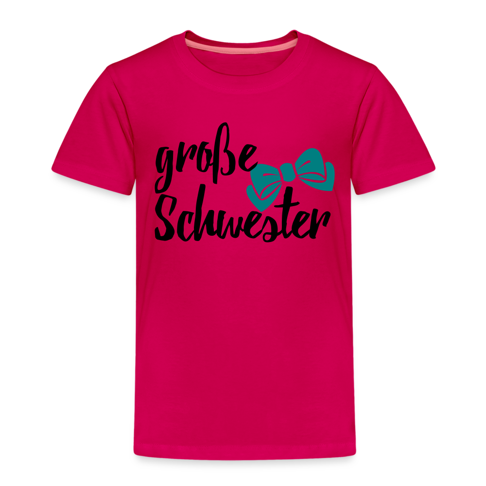 Kinder Premium T-Shirt - große Schwester Design - dunkles Pink