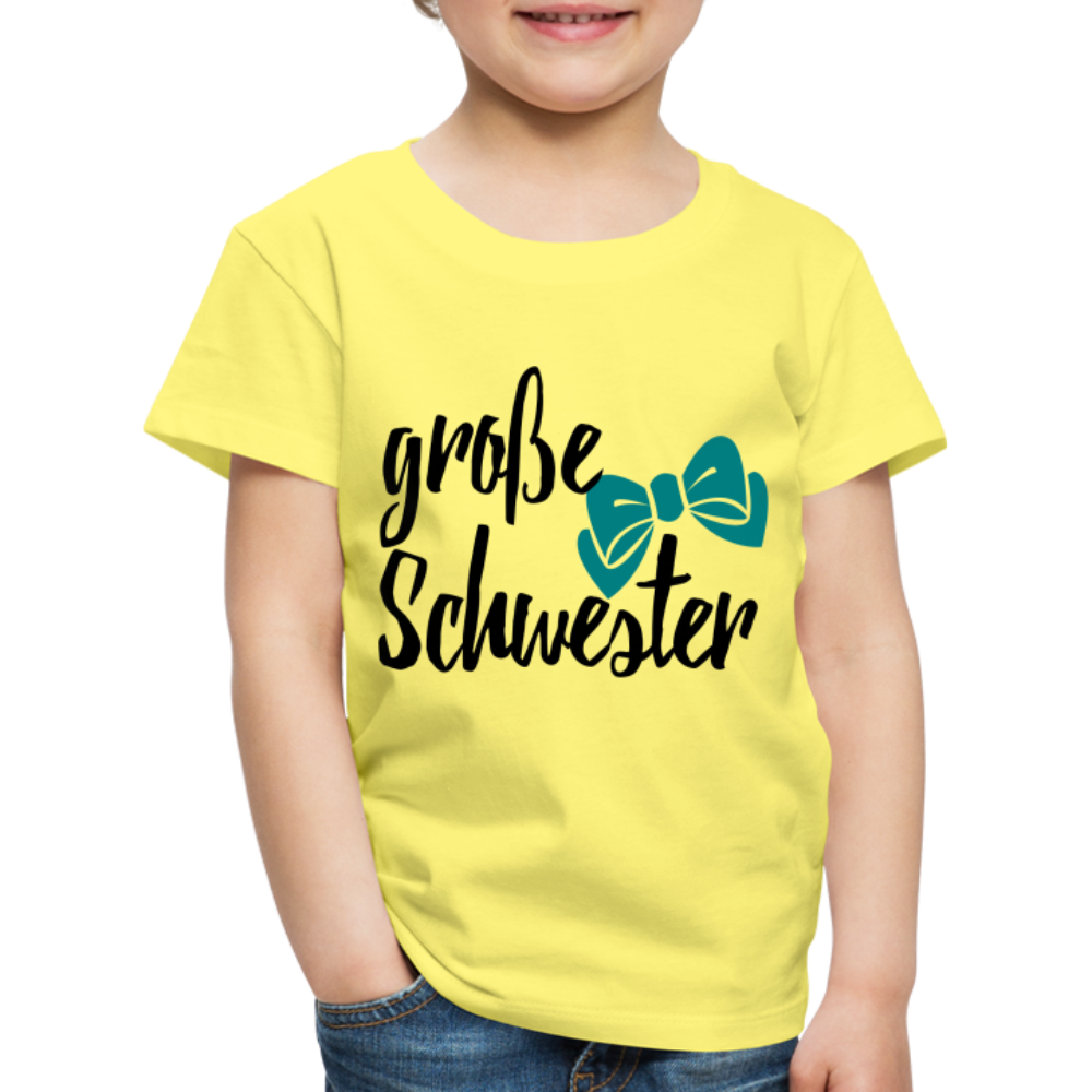 Kinder Premium T-Shirt - große Schwester Design - Gelb