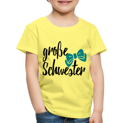 Kinder Premium T-Shirt - große Schwester Design - Gelb