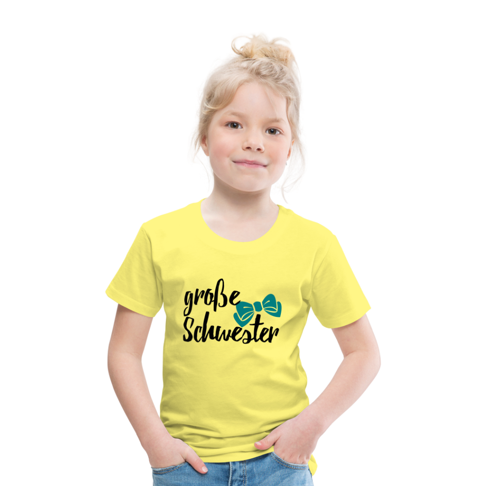 Kinder Premium T-Shirt - große Schwester Design - Gelb