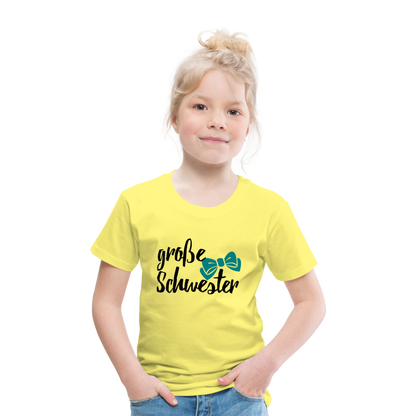 Kinder Premium T-Shirt - große Schwester Design - Gelb