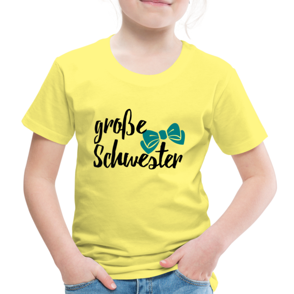 Kinder Premium T-Shirt - große Schwester Design - Gelb