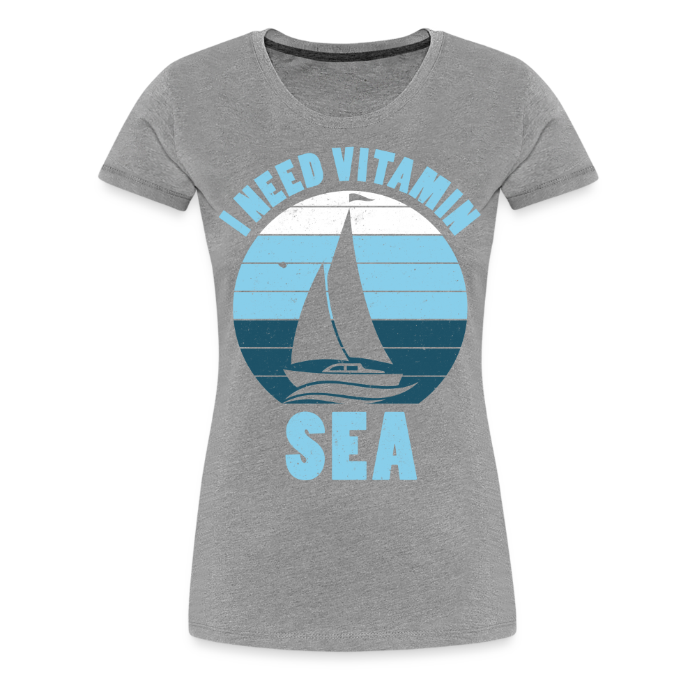 Frauen Premium T-Shirt - I need Vitamin SEA Maritim Design - Grau meliert