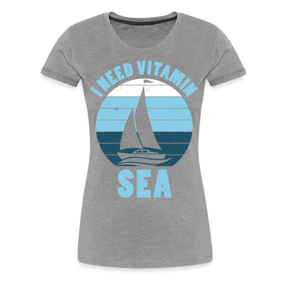 Frauen Premium T-Shirt - I need Vitamin SEA Maritim Design - Grau meliert