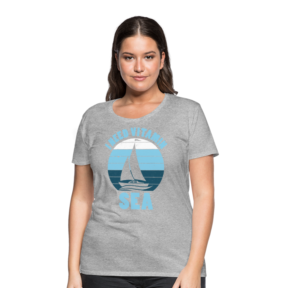 Frauen Premium T-Shirt - I need Vitamin SEA Maritim Design - Grau meliert