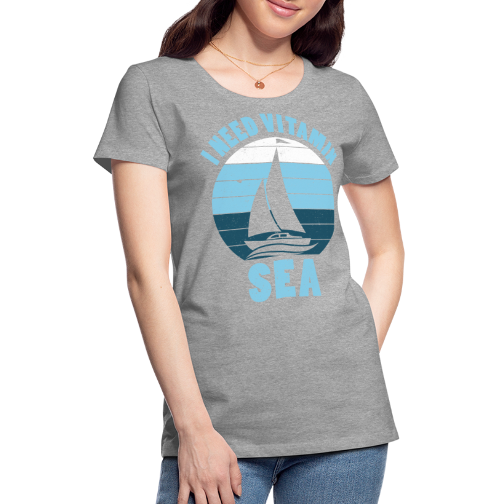 Frauen Premium T-Shirt - I need Vitamin SEA Maritim Design - Grau meliert