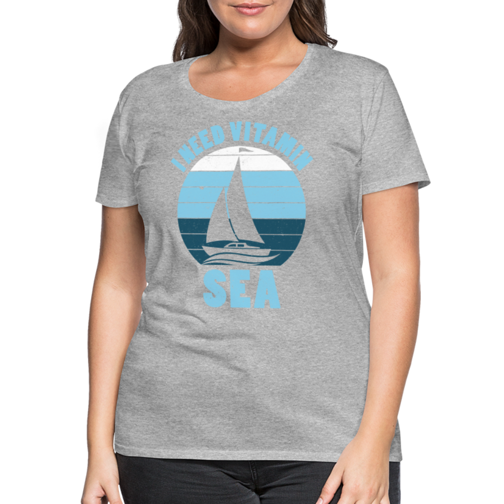 Frauen Premium T-Shirt - I need Vitamin SEA Maritim Design - Grau meliert