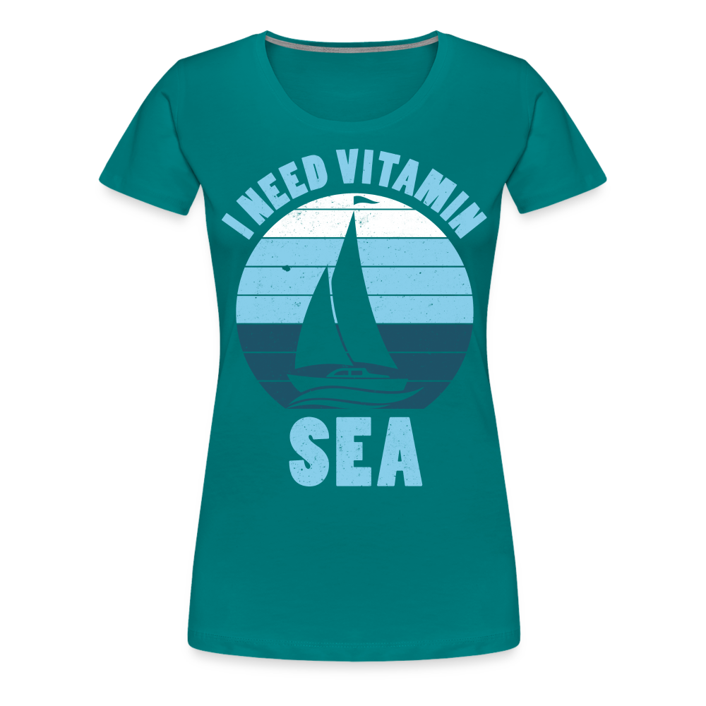 Frauen Premium T-Shirt - I need Vitamin SEA Maritim Design - Divablau