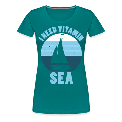 Frauen Premium T-Shirt - I need Vitamin SEA Maritim Design - Divablau