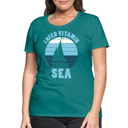 Frauen Premium T-Shirt - I need Vitamin SEA Maritim Design - Divablau