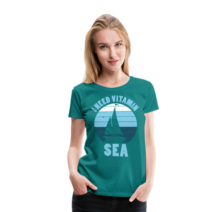 Frauen Premium T-Shirt - I need Vitamin SEA Maritim Design - Divablau