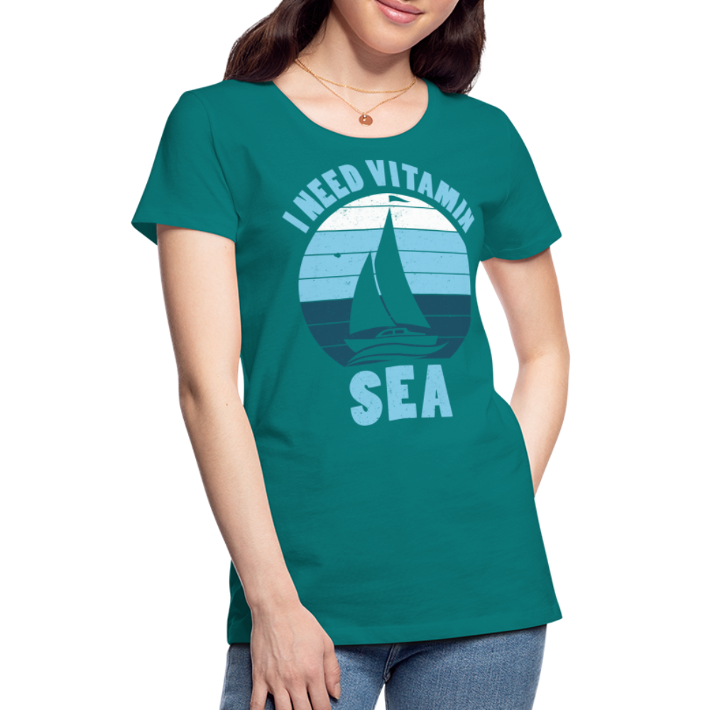 Frauen Premium T-Shirt - I need Vitamin SEA Maritim Design - Divablau